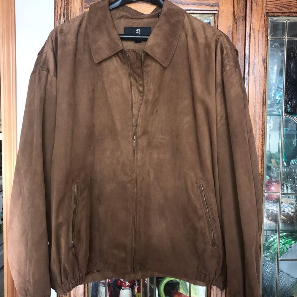 Suede-like brown men’s jacket